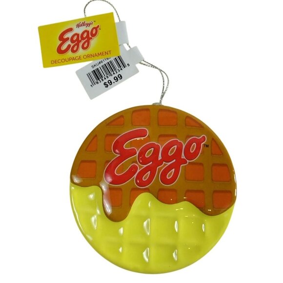 Kellogg's Eggo Waffle 3.5 Inch Decoupage Collectible Christmas Ornament - Picture 1 of 2